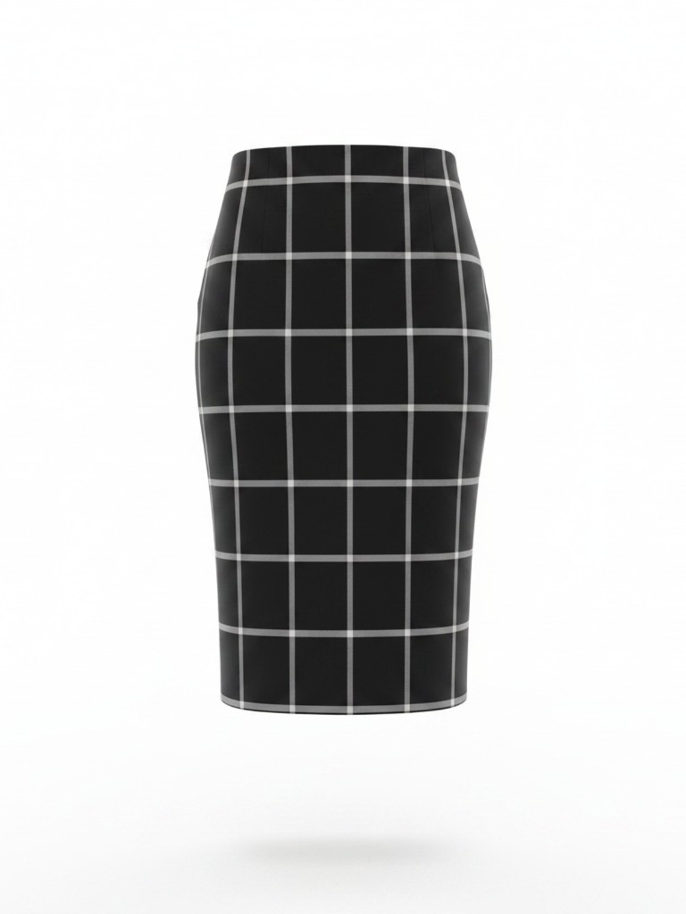 New York & Company Black and White Checked Pencil Skirt